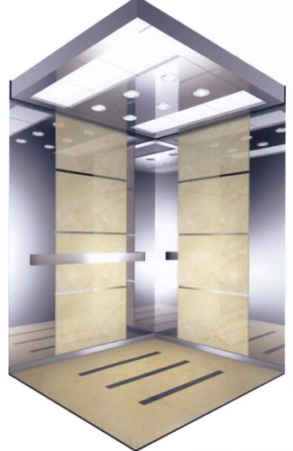 1. Ceiling：D58010(Mirror st.st. with acrylic photic board and reflector lamp）
2 .Car wall：Three side wall center panel marble veneer,auxiliary panel mirror st.st.,front panel mirror st.st.
3. Car door: Mirror st.st.
Handrail:D77108(Mirror st.st.flat handrail)
4. Floor：Marble（D62008
